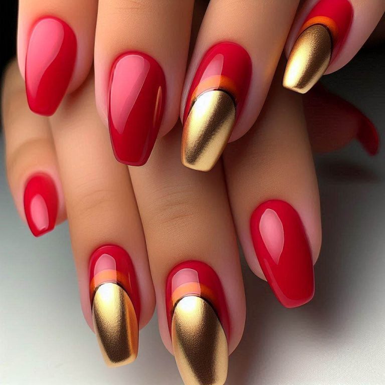 20 Stunning Red and Gold Nail Designs That Will Make You Shine